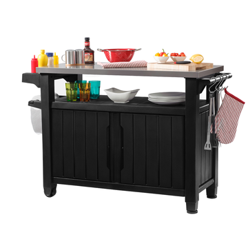 Keter Unity BBQ Table Double in Anthracite